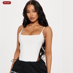 Fashion Nova White Backless Bodysuit